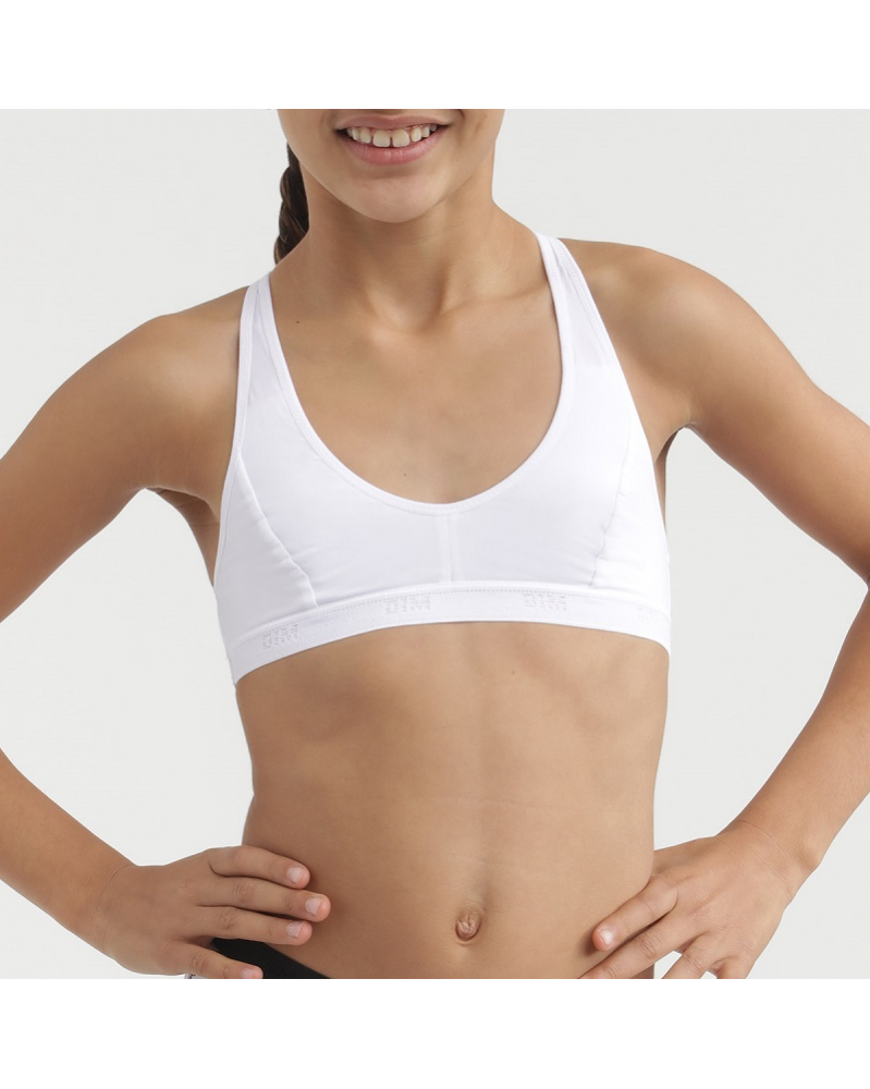 White sports bra DIM Pocket Micro Girl